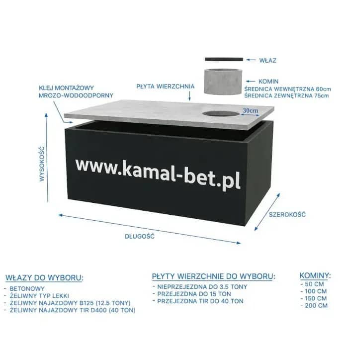 Jednokomorowy zbiornik 14m³ – niska (400x240x190cm) — miniatura 2